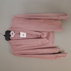 Faux Suade pink moto jacket
